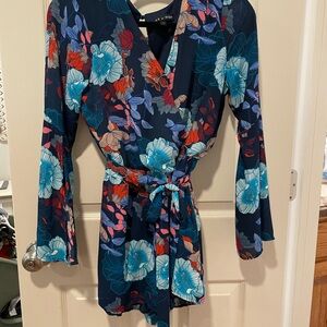As U Wish Navy Floral Romper